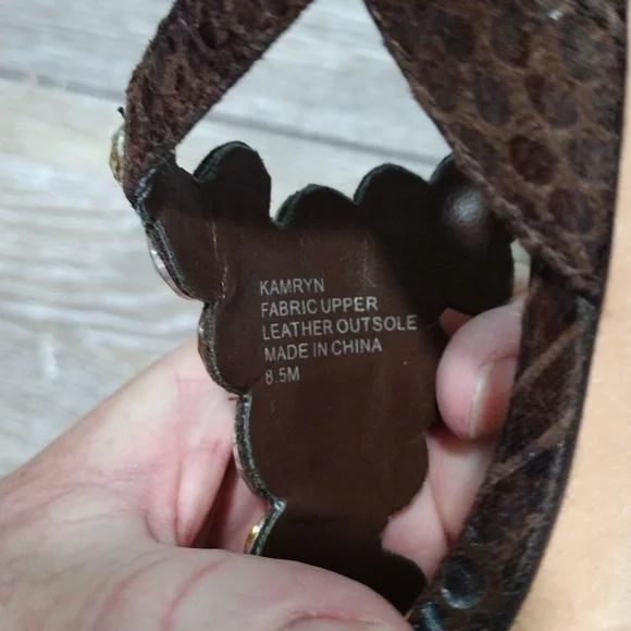 White House Black Market brown leather python print sandals. Size 8.5. mint - Picture 8 of 12